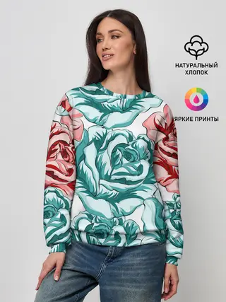 Женский свитшот / Розы