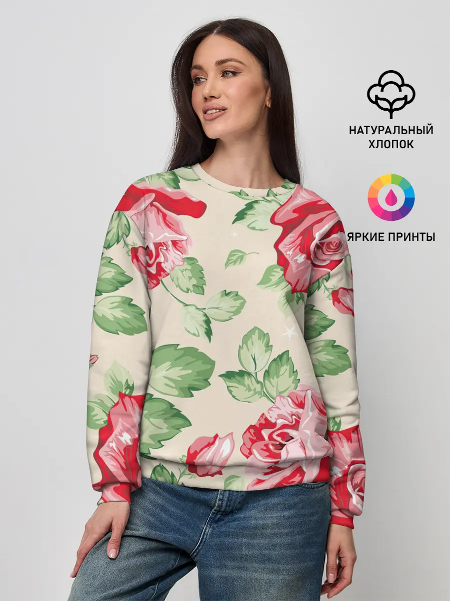 Женский свитшот / Розы