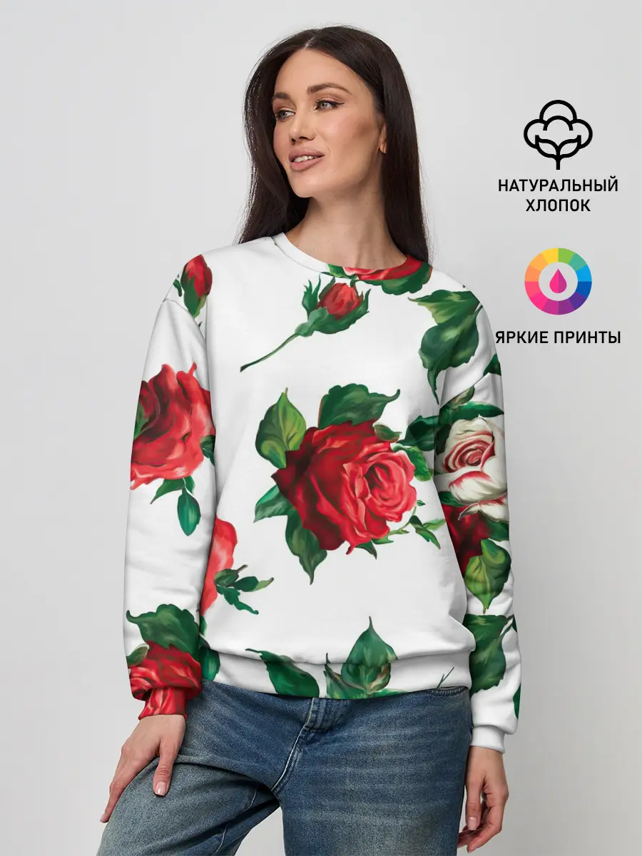 Женский свитшот / Розы