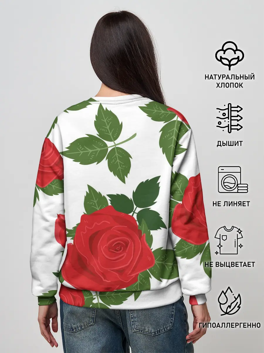 Женский свитшот / Большие розы
