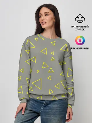 Женский свитшот / Желтый и серый | Yellow & gray
