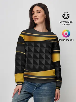 Женский свитшот / 3D luxury black gold Плиты 3Д
