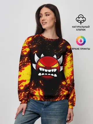 Женский свитшот / Geometry Dash | Demon