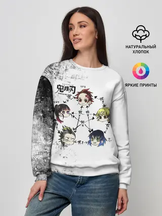 Женский свитшот / Клинок, рассекающий демонов ГЕРОИ