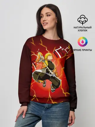 Женский свитшот / Зеницу Агацума Kimetsu no Yaiba