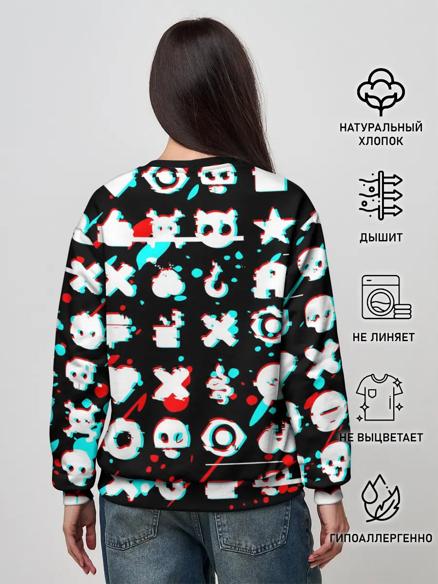 Женский свитшот / ЛЮБОВЬ СМЕРТЬ И РОБОТЫ / ГЛИТЧ