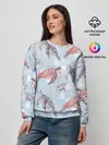 Женский свитшот / подводный мир черепахи медузы