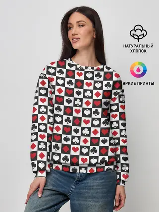 Женский свитшот / SODA LUV | КАРТОЧНЫЕ МАСТИ