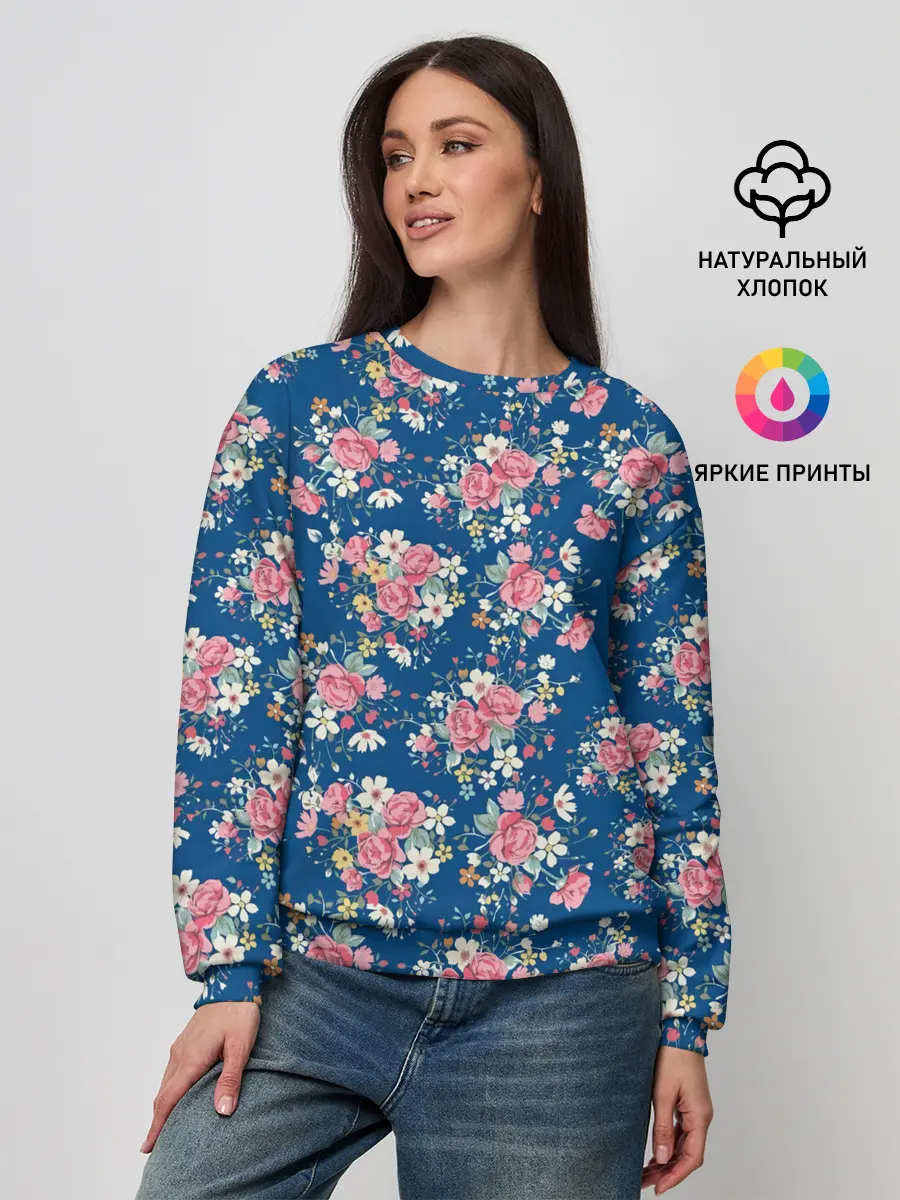 Женский свитшот / Розы и Ромашки