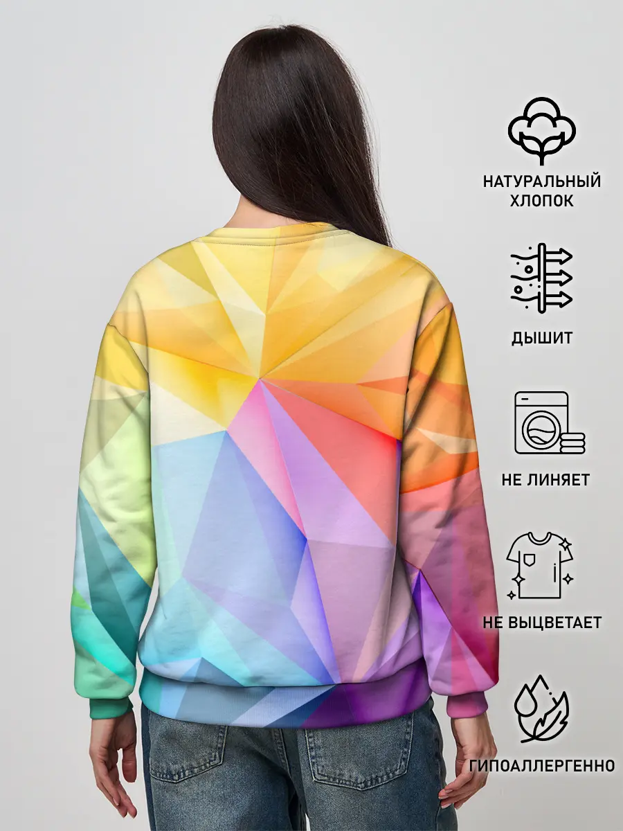 Женский свитшот / Радужная геометрия