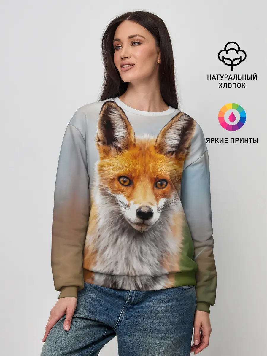 Женский свитшот / рыжая лисица
