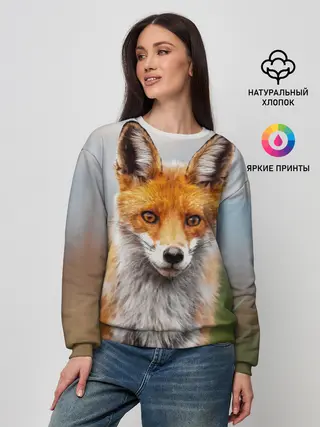 Женский свитшот / рыжая лисица