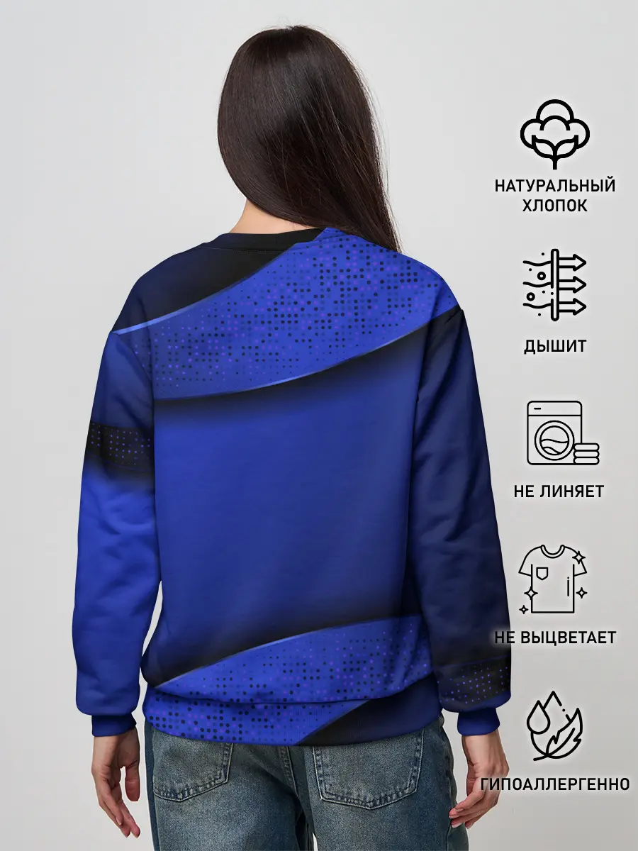 Женский свитшот / 3D BLUE Вечерний синий цвет