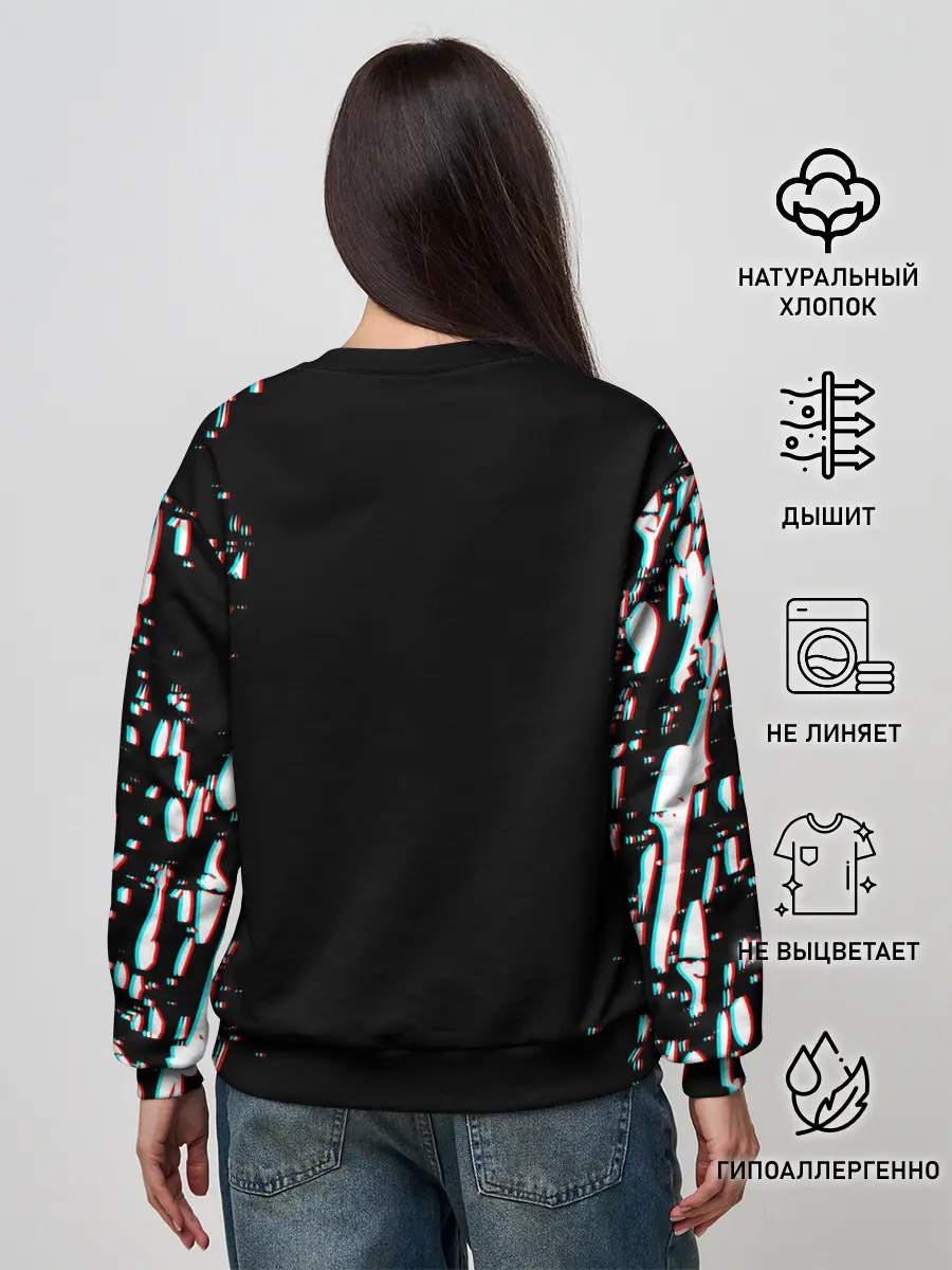 Женский свитшот / Love, Death and Robots | Lora Glitch