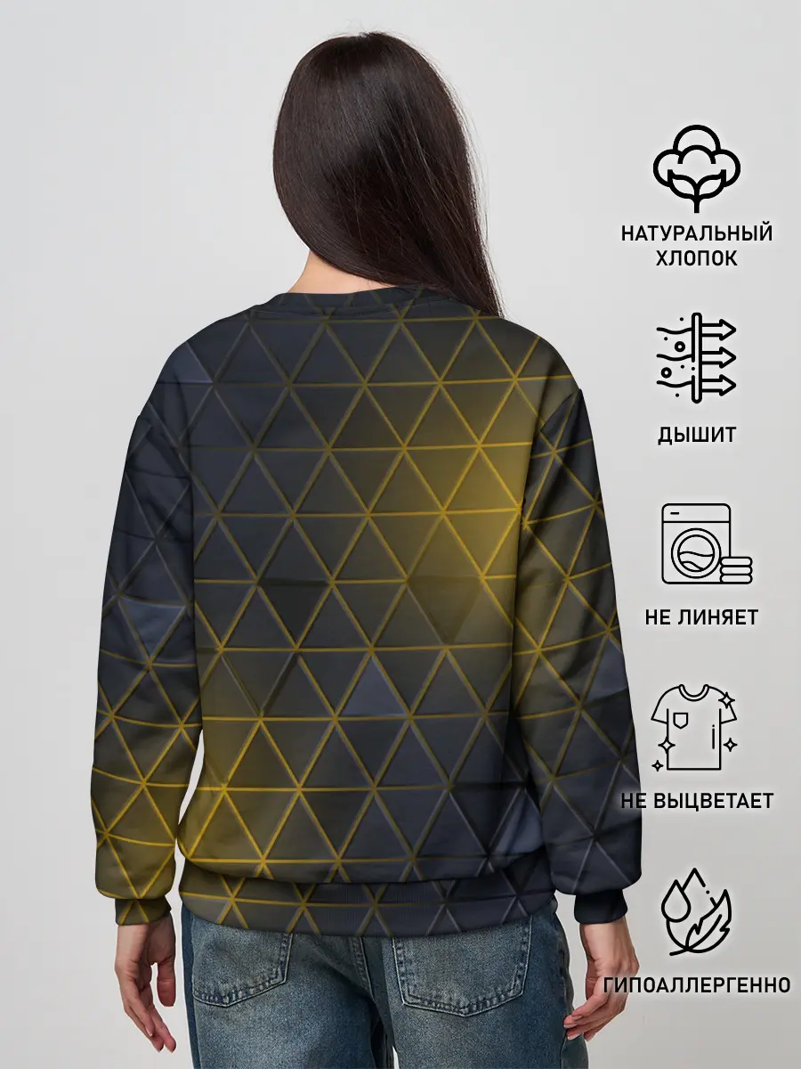 Женский свитшот / RENAULT РЕНО ЖЕЛТАЯ ГЕОМЕТРИЯ