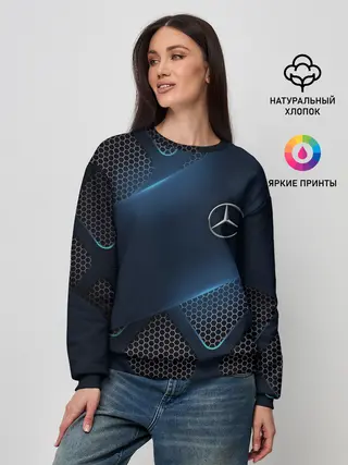 Женский свитшот / MERCEDES BENZ | 3D Geometry 3Д