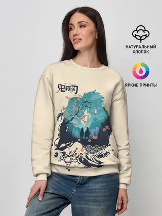 Женский свитшот / Танджиро и Незуко Kimetsu no Yaiba