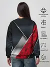 Женский свитшот / 3D BLACK AND RED METAL