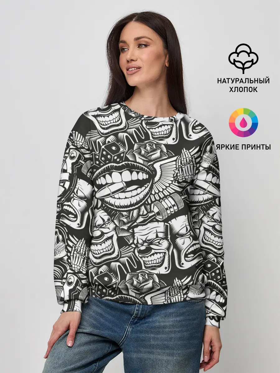 Женский свитшот / Тату ретро