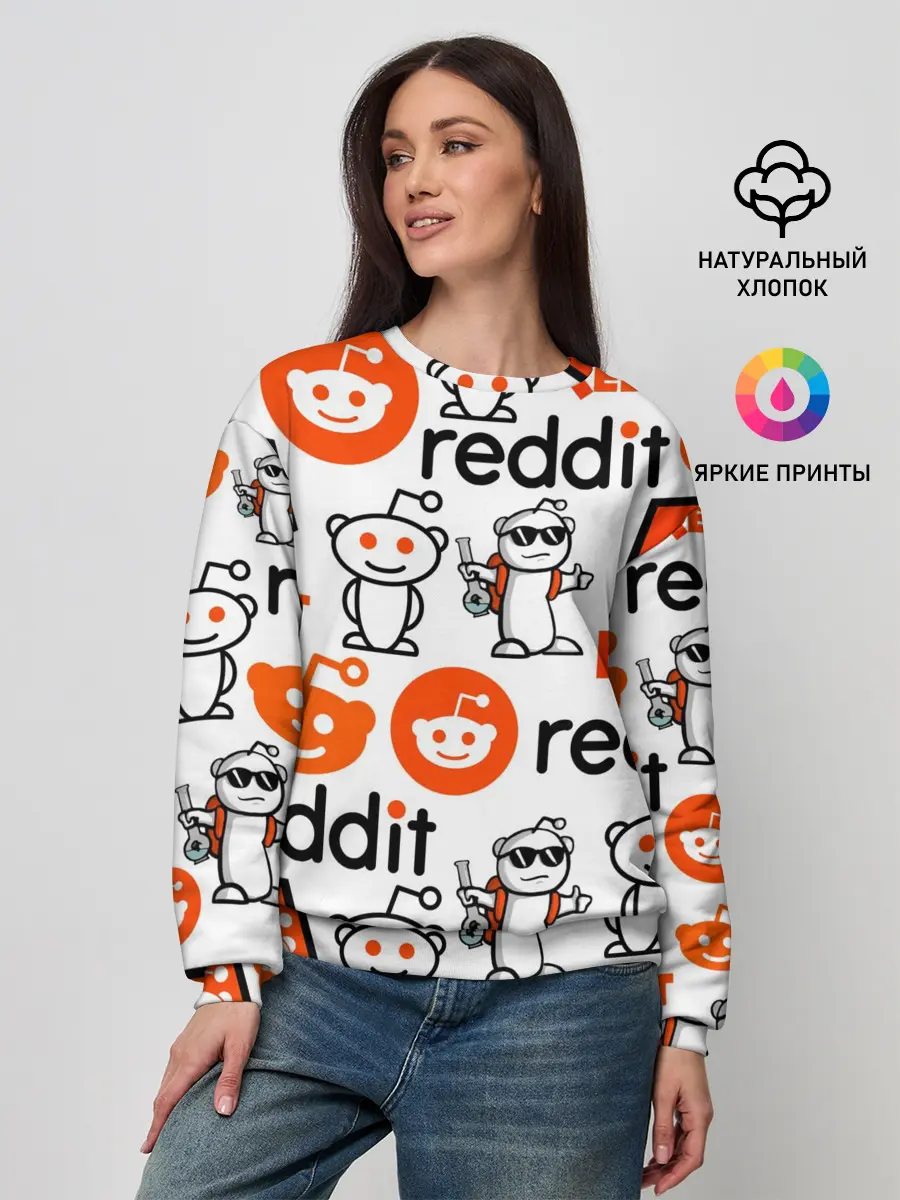 Женский свитшот / REDDIT / РЕДДИТ / ЛОГОБОМБИНГ