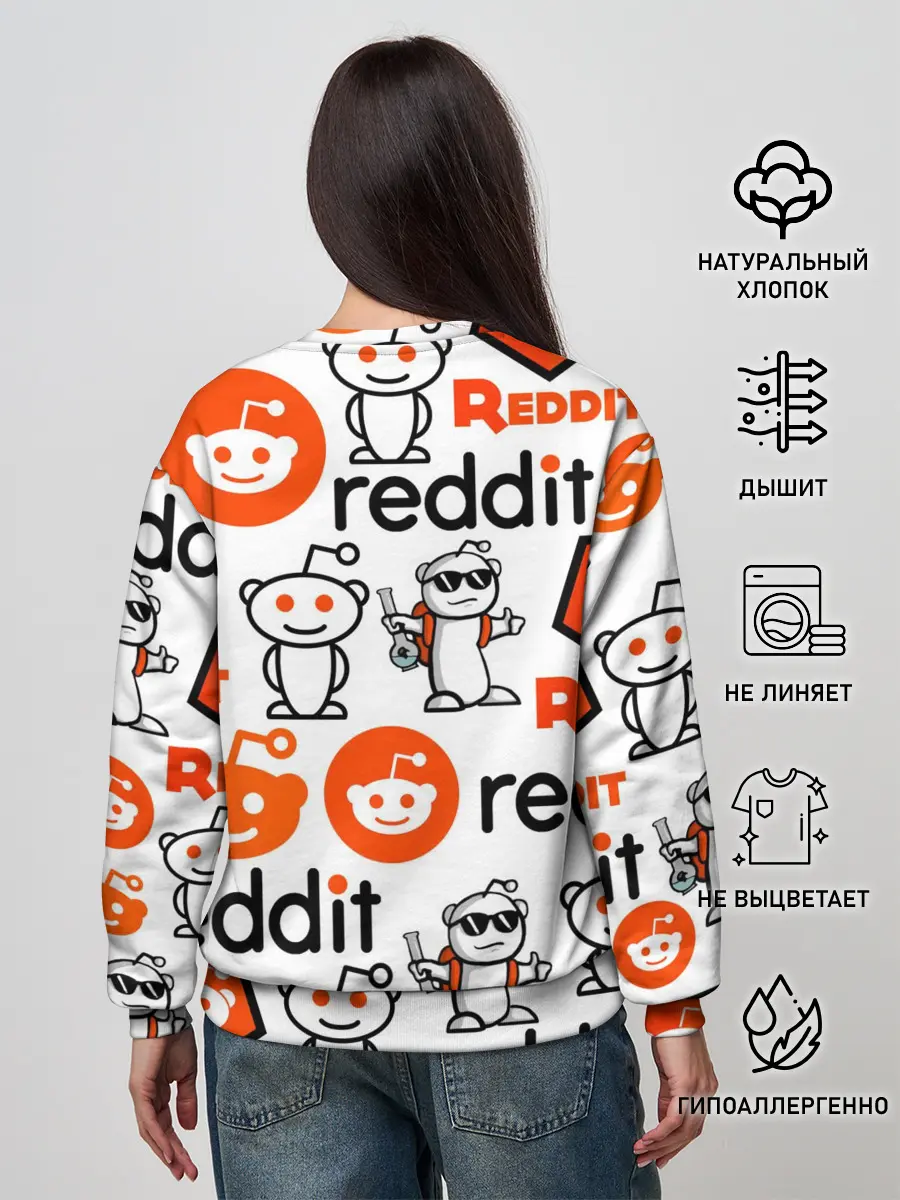 Женский свитшот / REDDIT / РЕДДИТ / ЛОГОБОМБИНГ