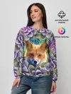 Женский свитшот / Лиса среди цветов