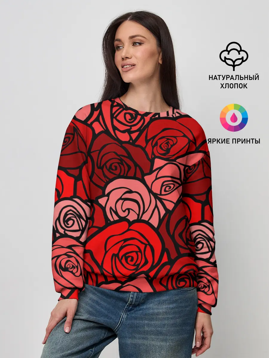 Женский свитшот / Розочки