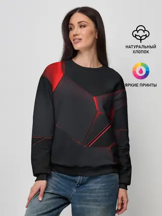 Женский свитшот / Красные плиты 3D