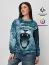 Женский свитшот / Львица в бушующих волнах