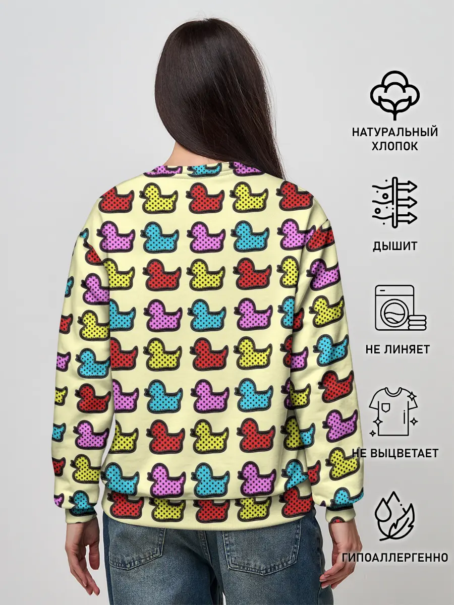 Женский свитшот / Утиный фон | Утки | Ducks