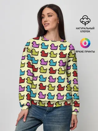 Женский свитшот / Утиный фон | Утки | Ducks
