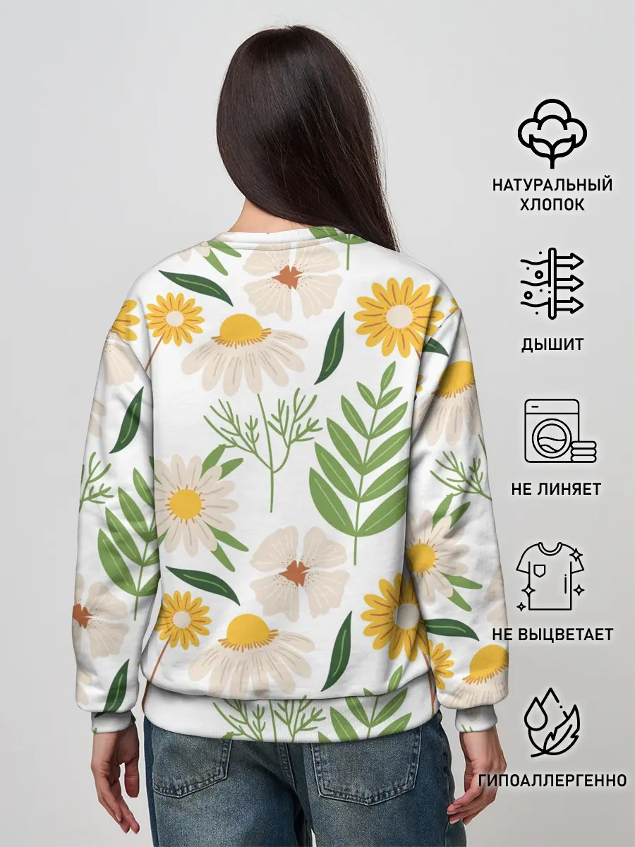 Женский свитшот / Цветы и листья