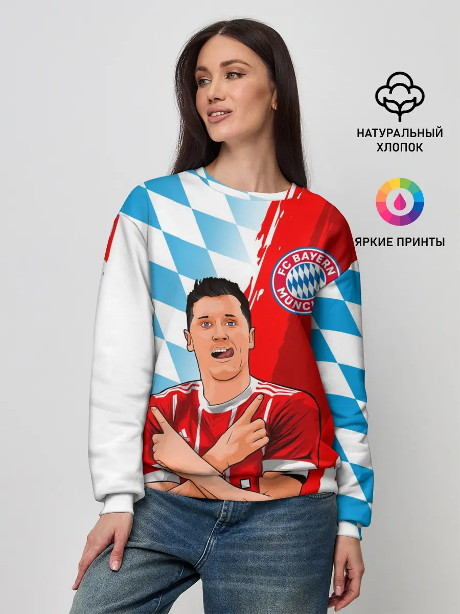 Женский свитшот / РОБЕРТ ЛЕВАНДОВСКИ / БАВАРИЯ