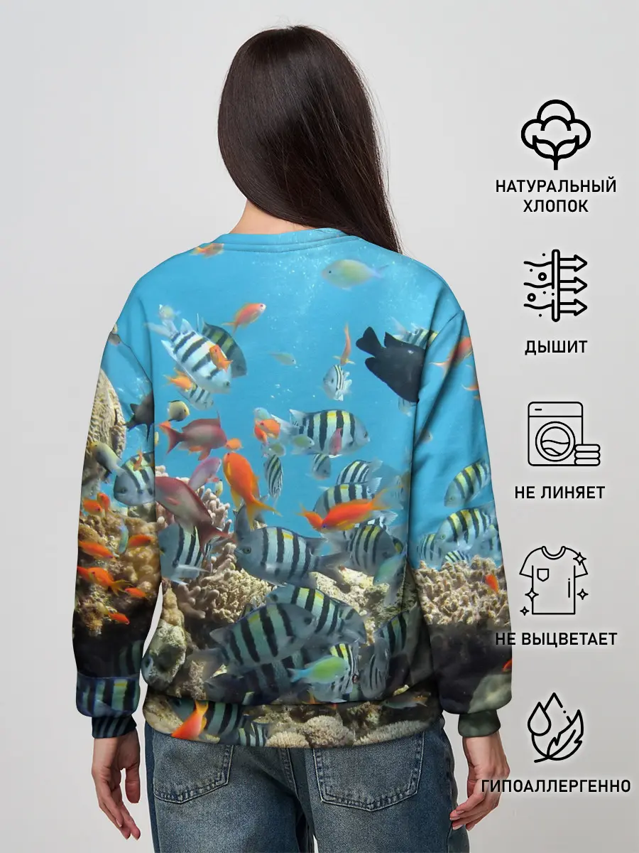 Женский свитшот / Коралловые рыбки