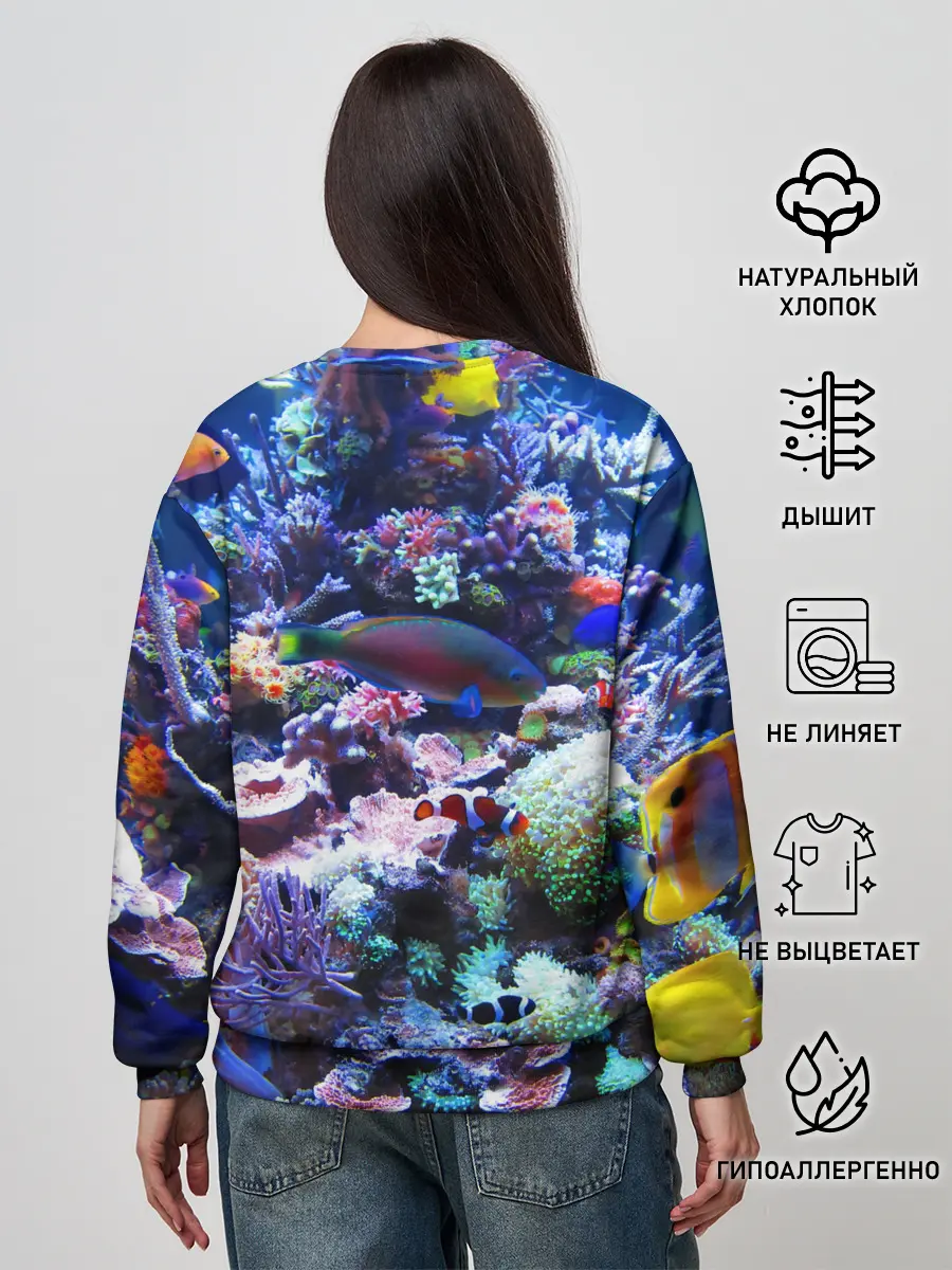 Женский свитшот / Коралловые рыбки