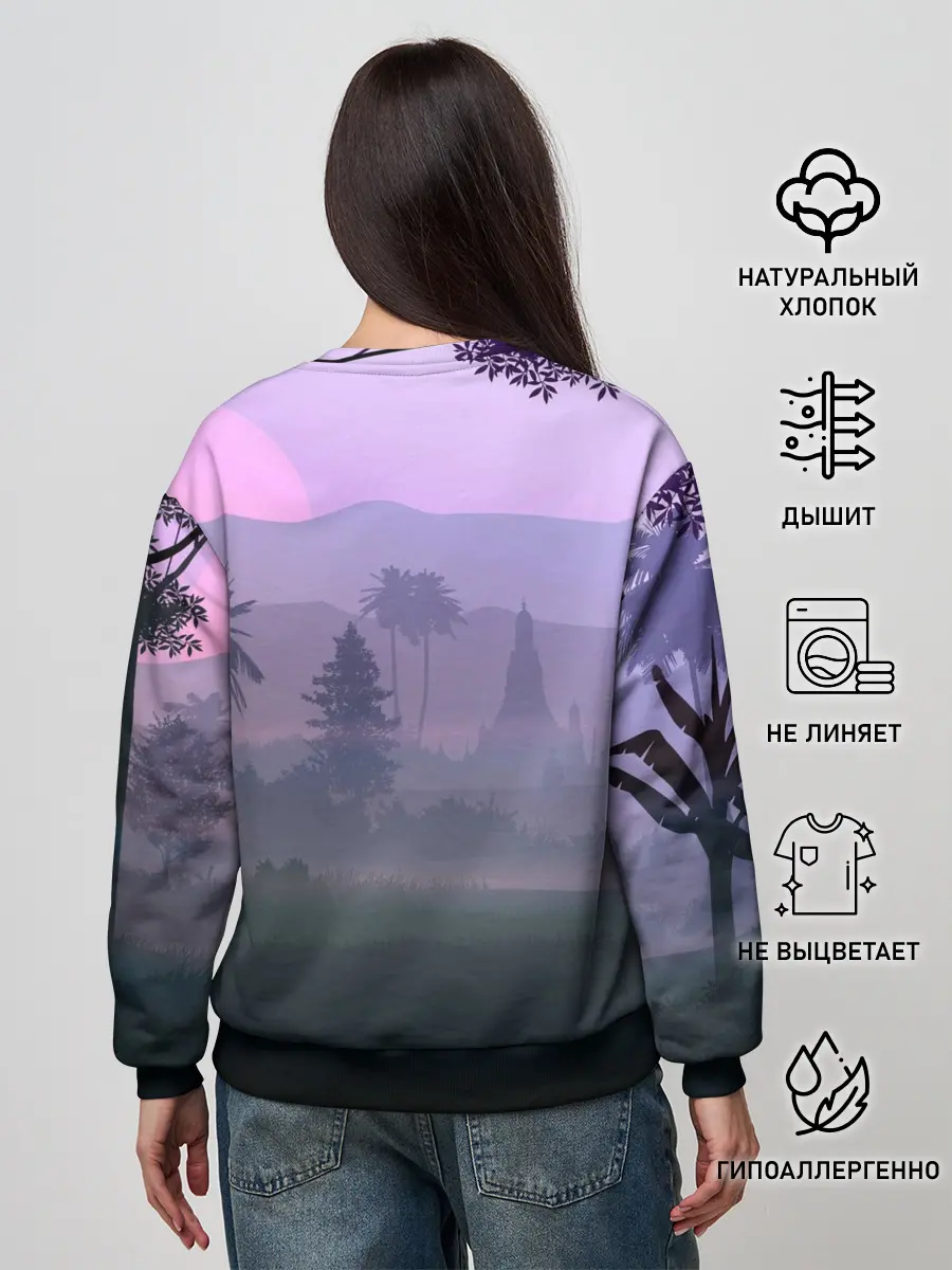 Женский свитшот / forest at sunset
