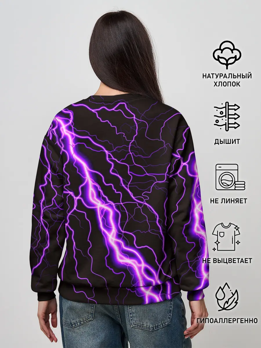 Женский свитшот / GENSHIN IMPACT МОЛНИЯ НЕОН