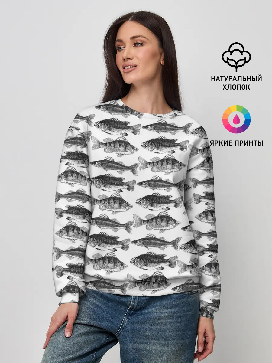 Женский свитшот / рыбки