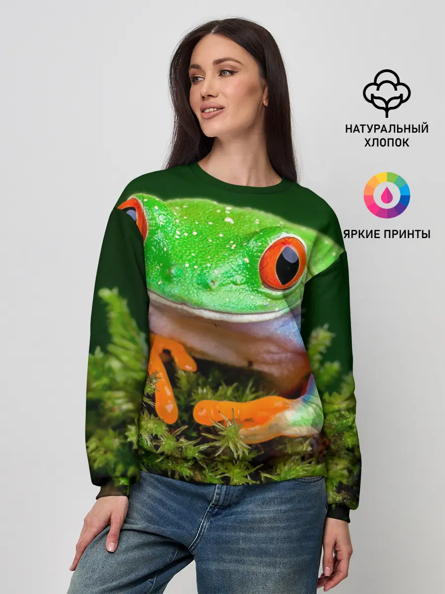 Женский свитшот / Тропическая лягушка
