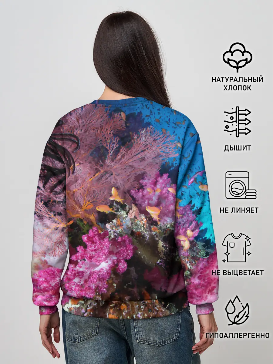 Женский свитшот / Коралловые рыбки