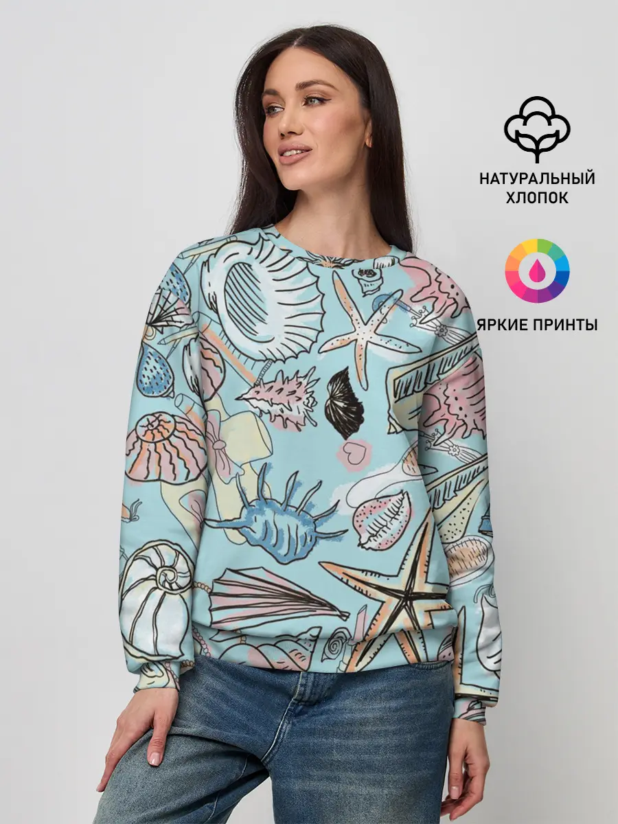 Женский свитшот / Морские обитатели
