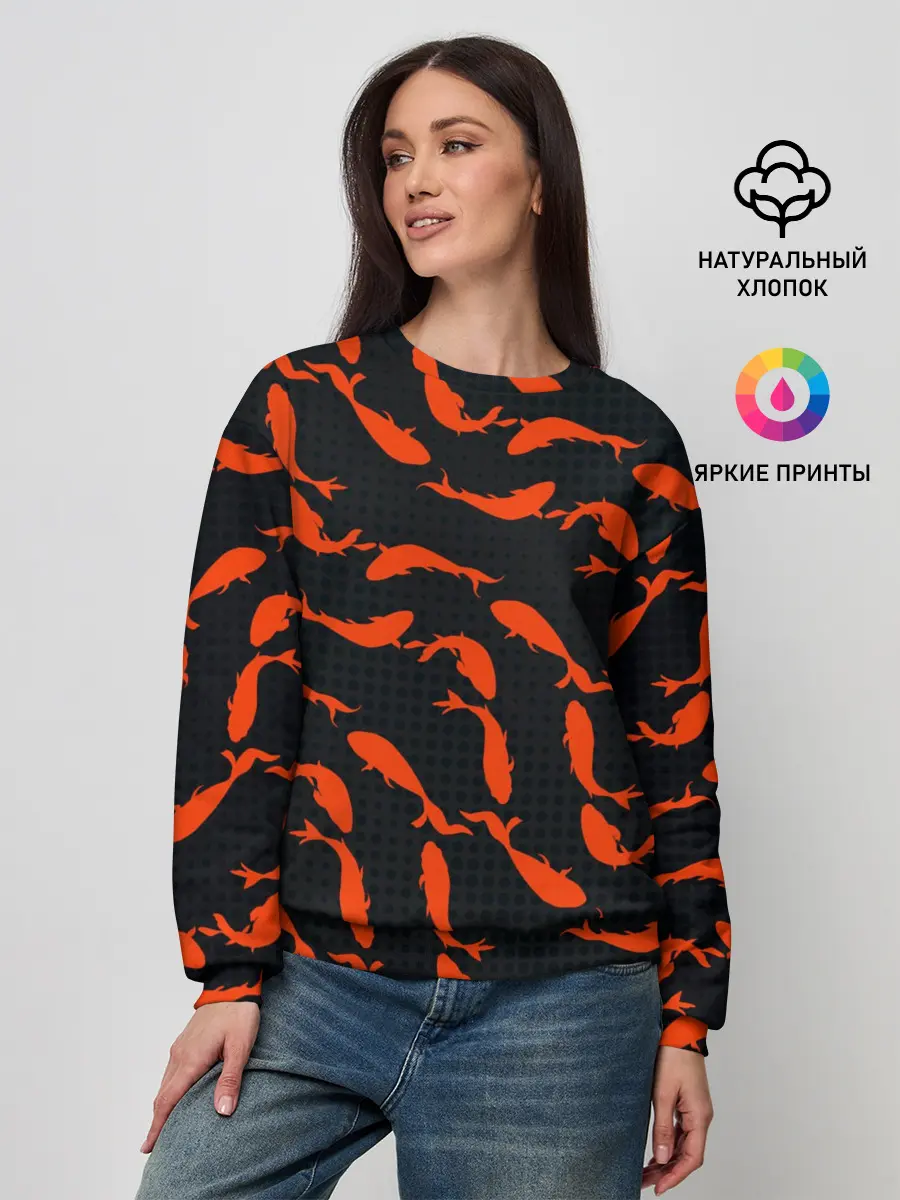 Женский свитшот / Красные рыбки