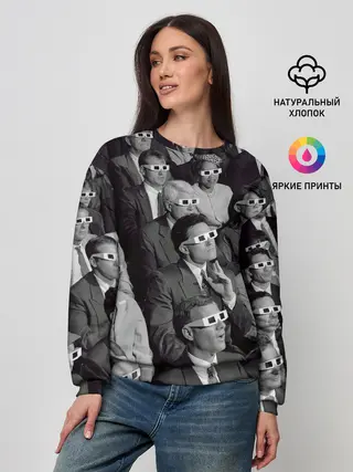 Женский свитшот / Люди смотрят фильм в 3d очках
