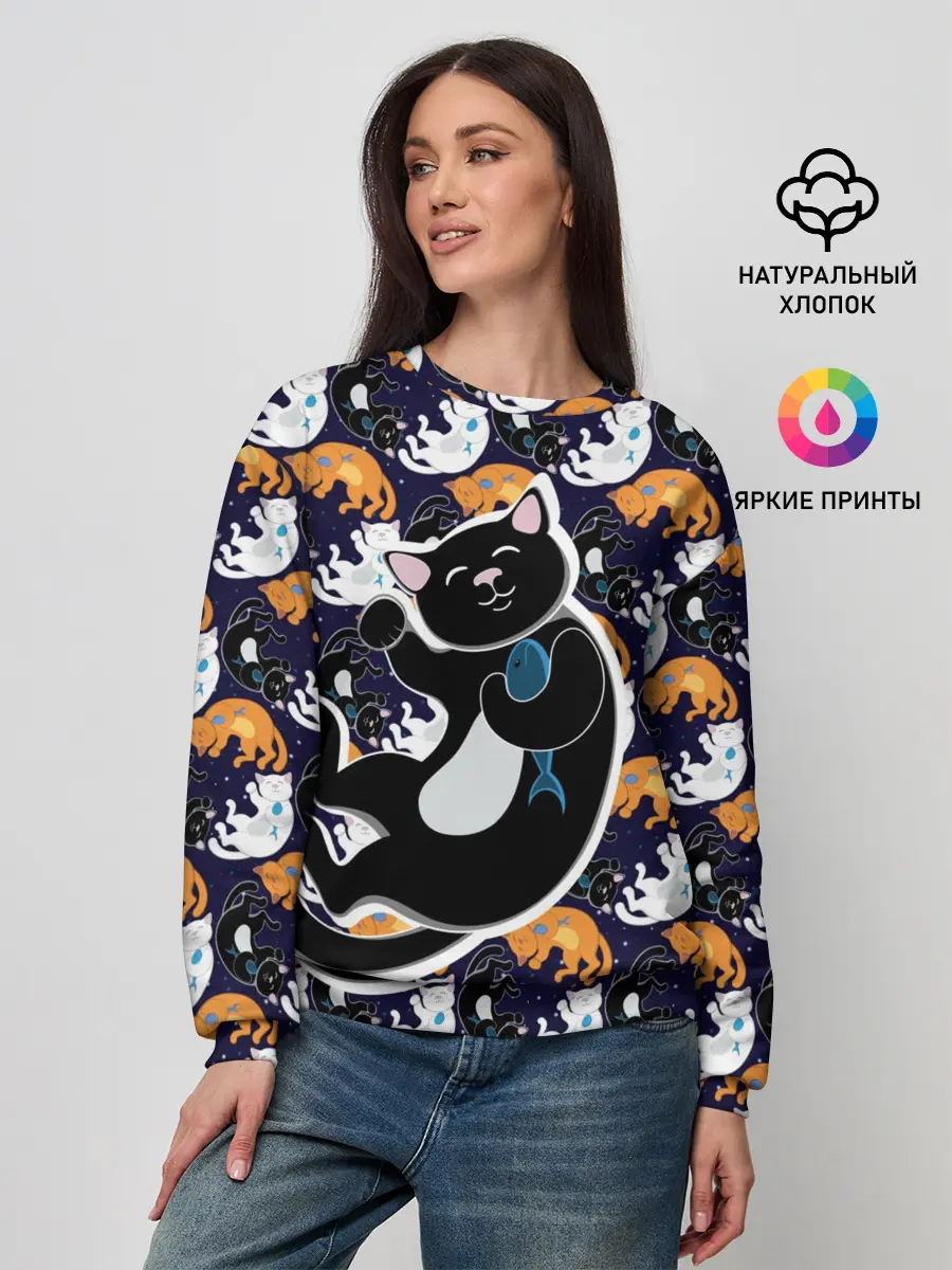 Женский свитшот / Японские котики