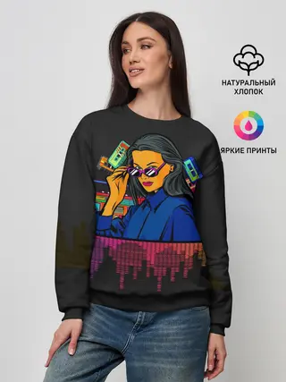 Женский свитшот / Ретро стиль. Девушка.