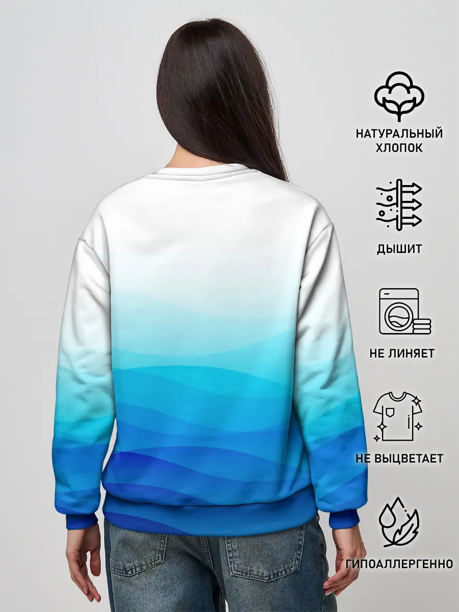 Женский свитшот / Котик русалочка | Русалка с сердечком