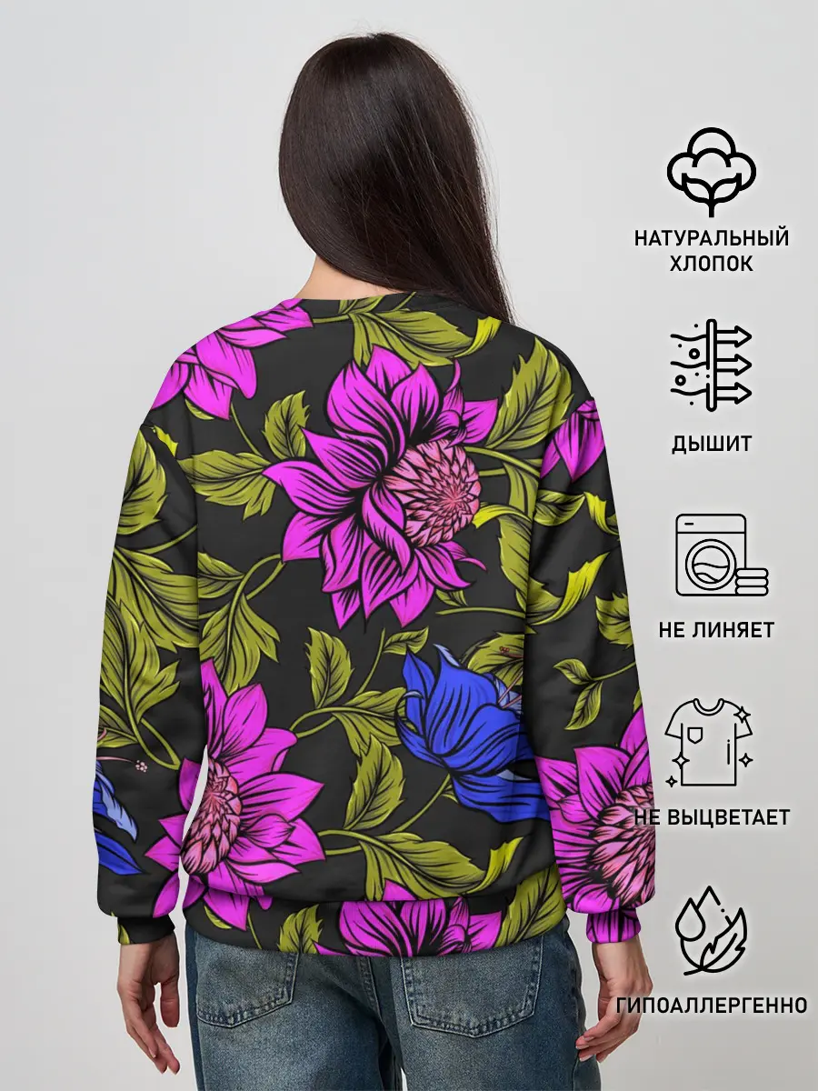 Женский свитшот / Цветочный Паттерн