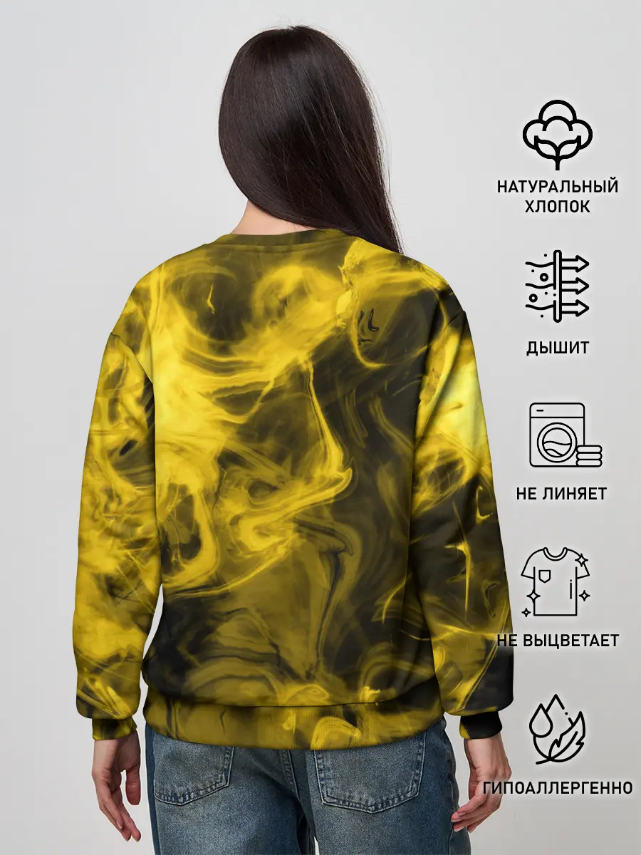 Женский свитшот / Желтый Неоновый Дым