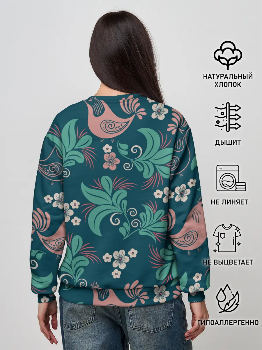 Женский свитшот / Птицы в Цветах