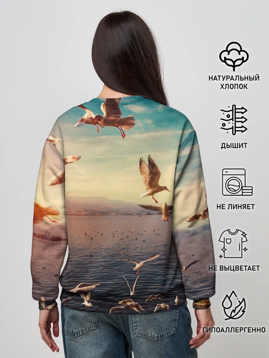 Женский свитшот / Чайки на воде